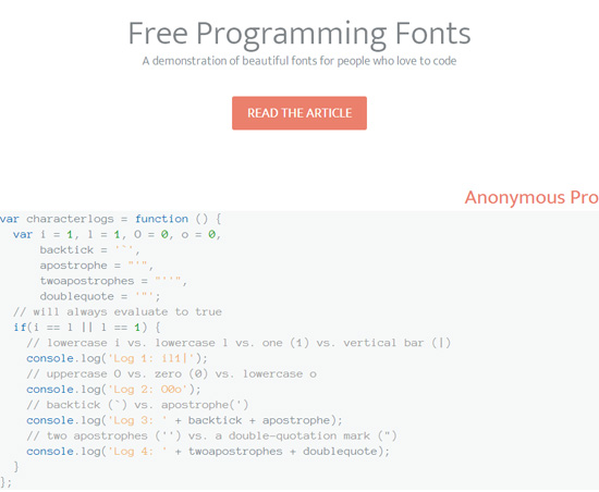 Free Programming Fonts